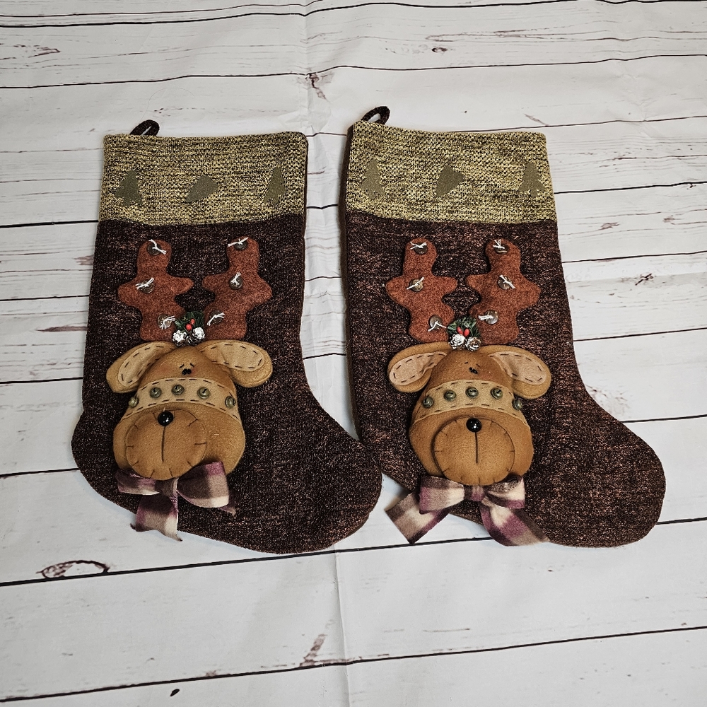 2 Christmas Stocking 3D Graphic Plush Design